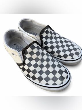 Vans Checkerboard Slip On Sneakers Black White Size 5 Women 6.5